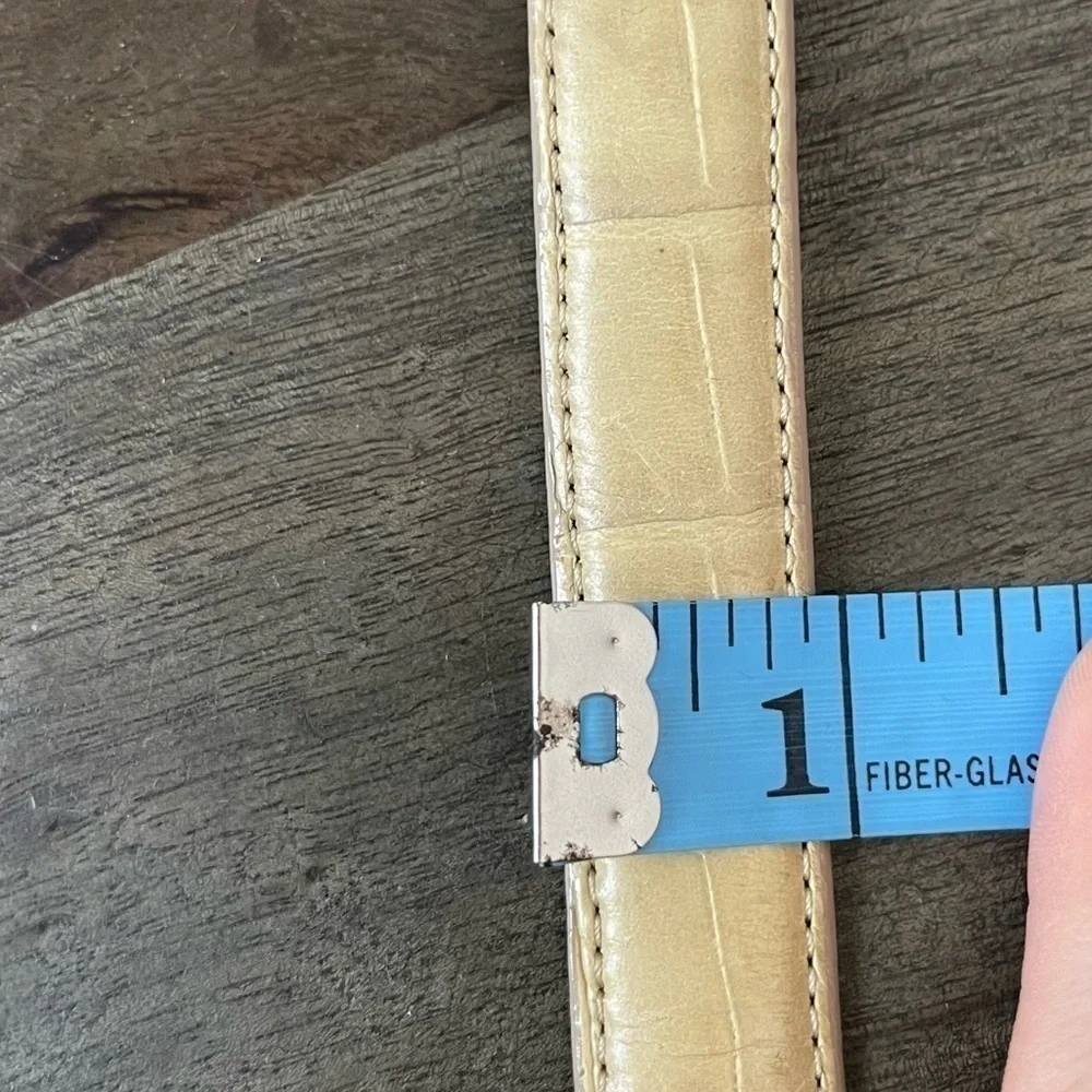 Brighton Croc Embossed Leather Heart Belt Size M/30 Women
